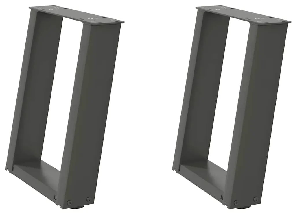 Pés para mesa de centro em formato de U, 2 peças, antracite, 28x(42-43