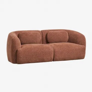 Sofá Modular De 2 Peças Em Chenille Coquette Chenille Castanho Ferrugem - Sklum