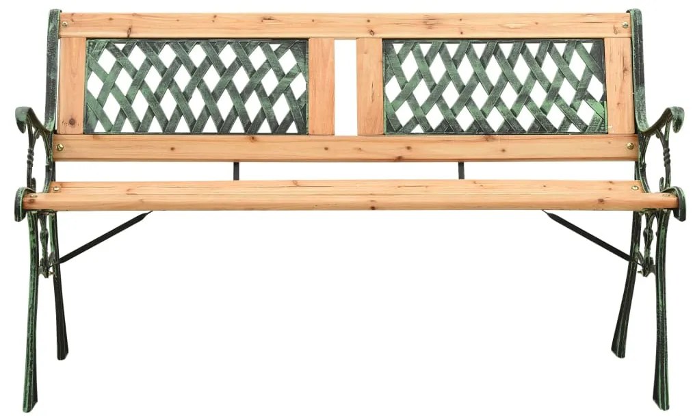 Banco de jardim 122 cm ferro fundido e madeira de abeto maciça