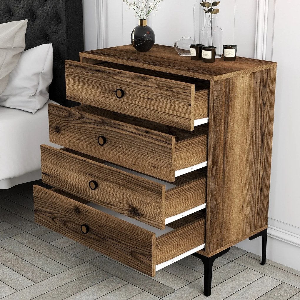Cómoda Lizbon500 – Nogueira – 76x90,7x40 cm