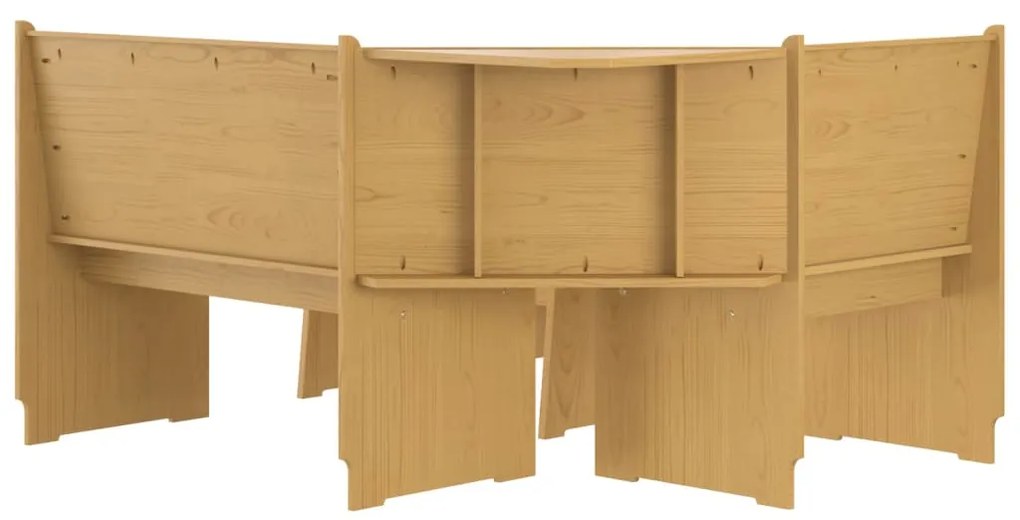 3 pcs conjunto de jantar REINE pinho maciço castanho mel