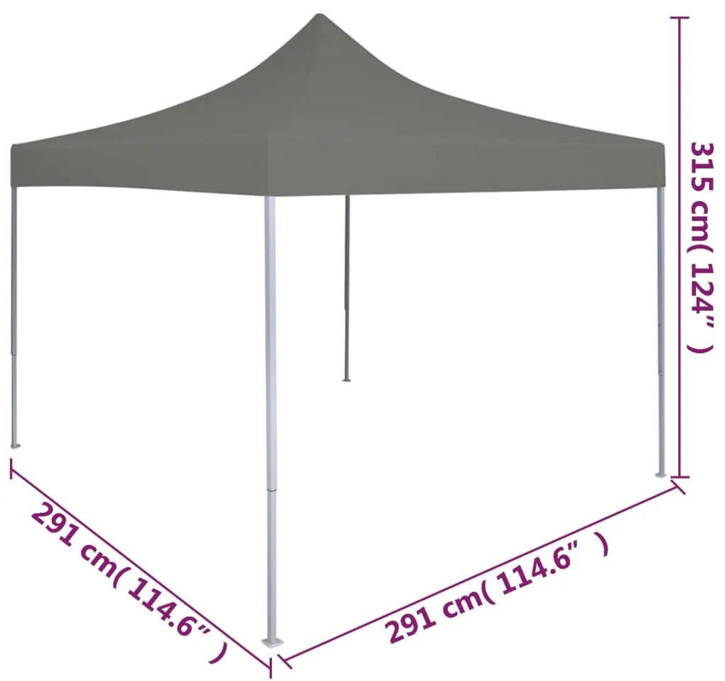 Tenda para festas pop-up dobrável 3x3 m antracite