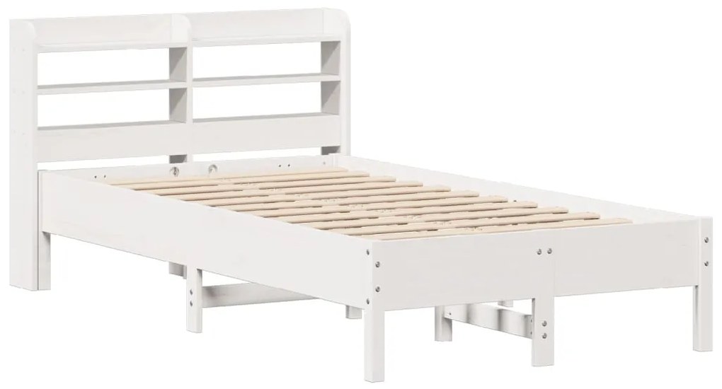 Cama sem colchão 120x190 cm madeira de pinho maciça branco