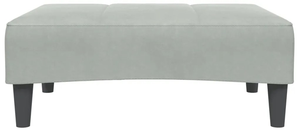 Sofá-cama 2 lugares c/ apoio de pés veludo cinza-claro