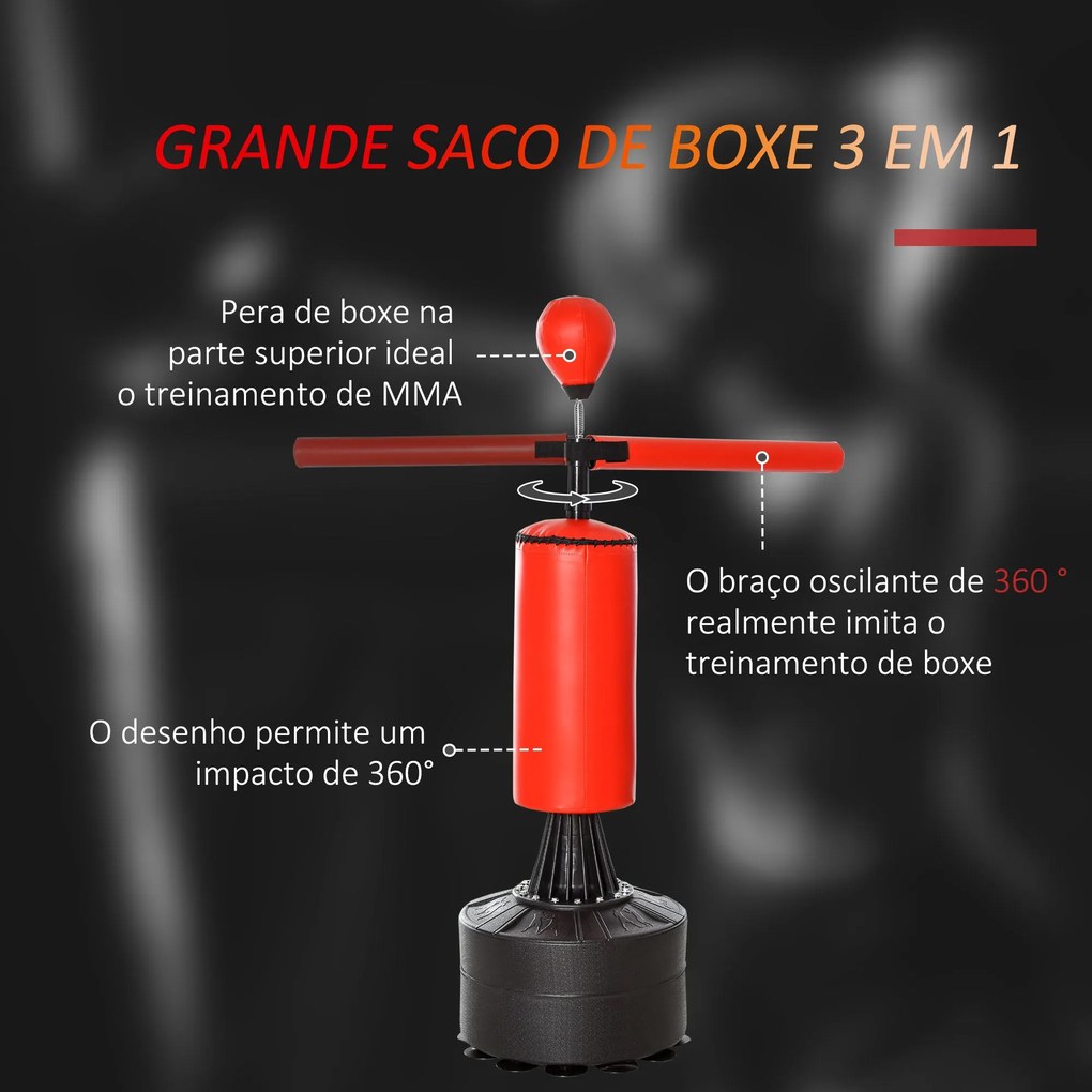 Punching Ball de Boxe com Barra Giratória 360° e Altura Ajustável – 15