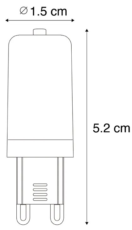 Conjunto de 5 Lâmpadas LED G9 Transparentes 3.5W 480lm 3000K