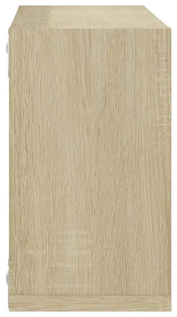 Prateleiras de parede em forma de cubo 2 pcs 26x15x26 cm sonoma