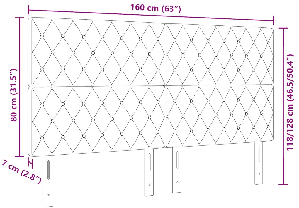 Cabeceira com Botão de Cristal Tufted Rosa 160 cm de Veludo
