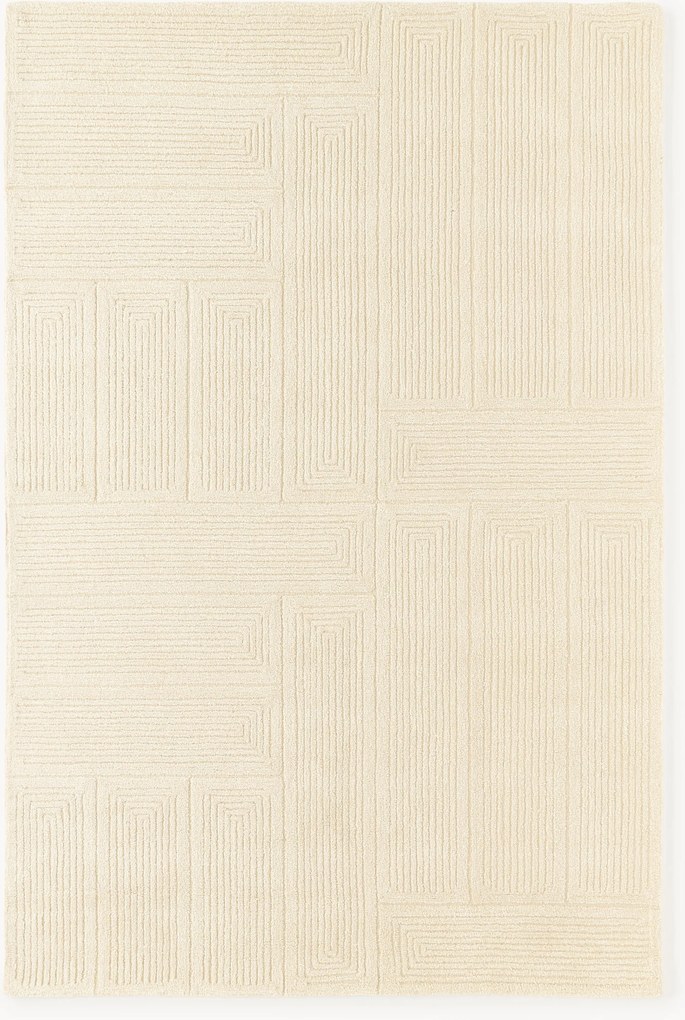 Tapete de lã artesanal com relevo Alexia