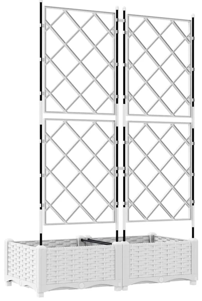Jardineira com Treliça 2 pcs Branca 80x40x125,5 cm