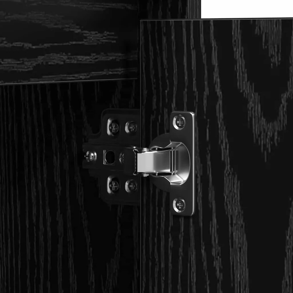 Sideboard com LED Madeira Carvalho Preto 71x34,5x75 cm