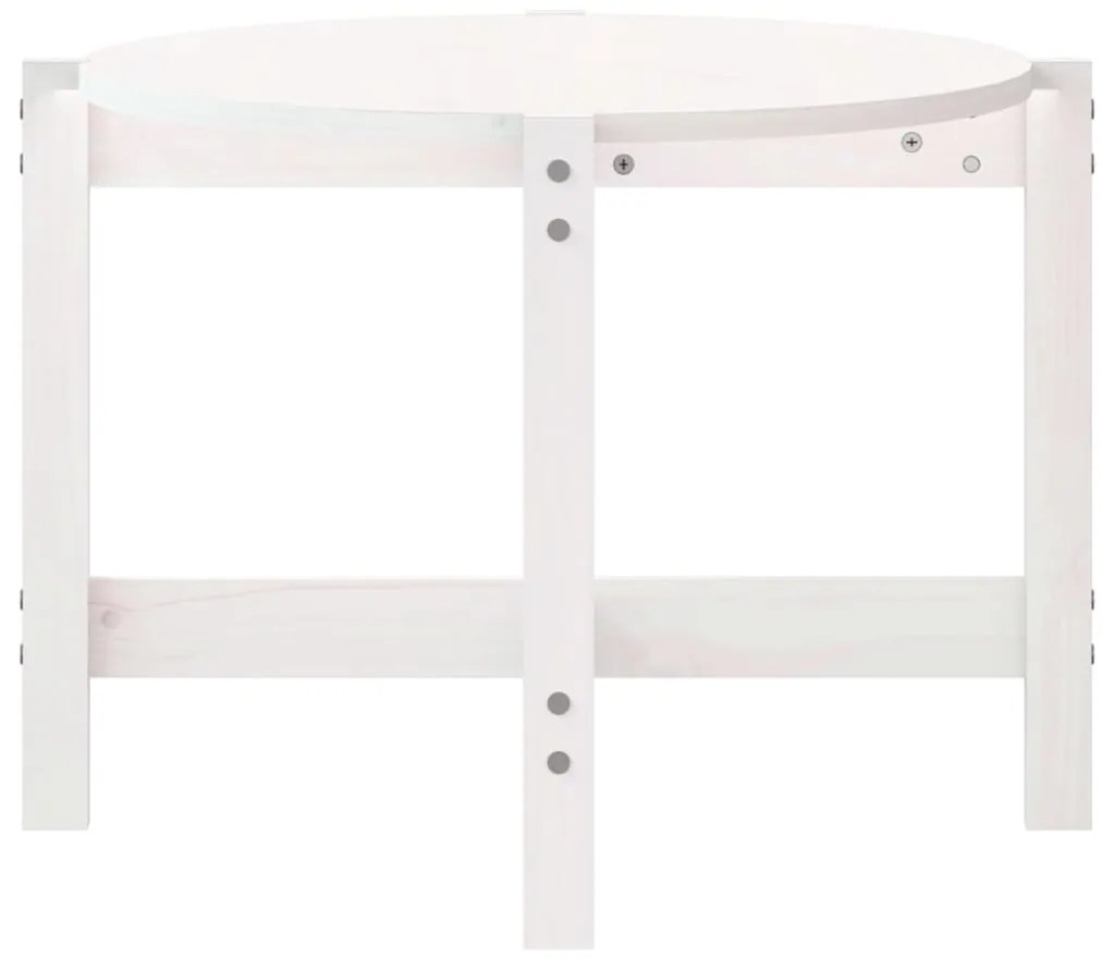 Mesa de centro 118x63x45 cm madeira de pinho maciça branco