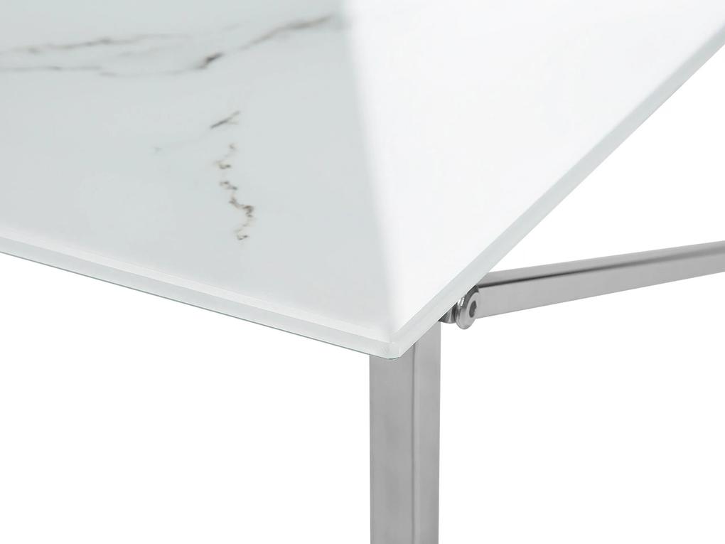 Mesa de centro efeito de mármore branco com prateado EMPORIA Beliani