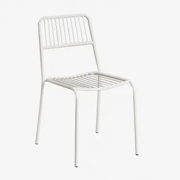 Pack De 2 Cadeiras De Jardim Empilháveis Em Aço Elton Gardénia Branco - Sklum