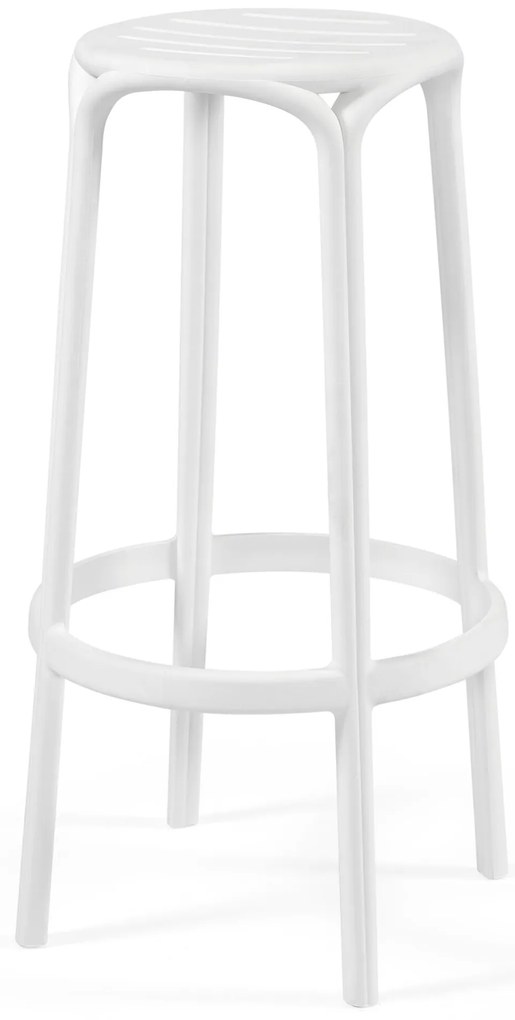 Banco Alto WOODY 77H - Pack 16 unidades, Branco