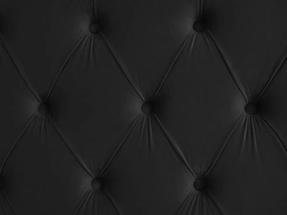 Cama de casal com arrumação em veludo preto 180 x 200 cm LUBBON Beliani