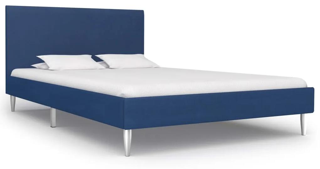 280952 vidaXL Estrutura de cama 120x200 cm tecido azul