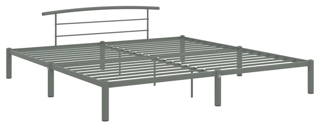 Estrutura de cama 200x200 cm metal cinzento