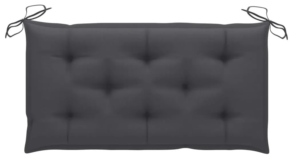 Banco de jardim c/ almofadão antracite 112 cm teca maciça