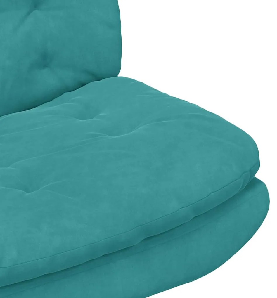 Cadeira Relaxante Giratória Turquesa 63 x 75 x 76 cm Veludo