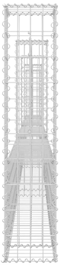 Cesto gabião em forma de U c/ 5 postes 500x20x100 cm ferro