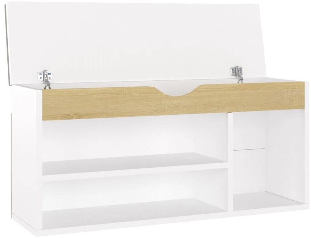 Banco sapateira + almofadão 104x30x49 cm contrap. branco/sonoma