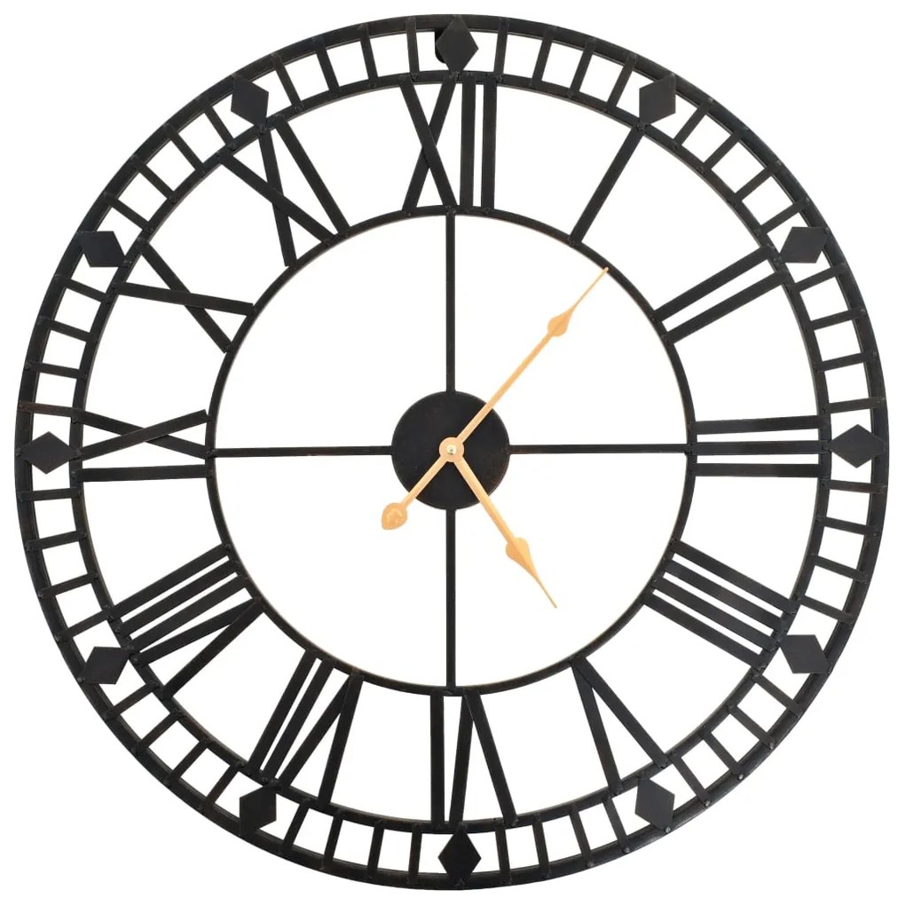 50645 vidaXL Relógio de parede vintage c/ movimento quartzo metal 60 cm XXL