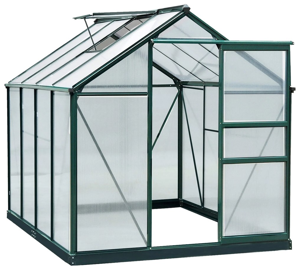 Estufa de Jardim 2x2,5m de Policarbonato e Alumínio Estufa com Clarabó