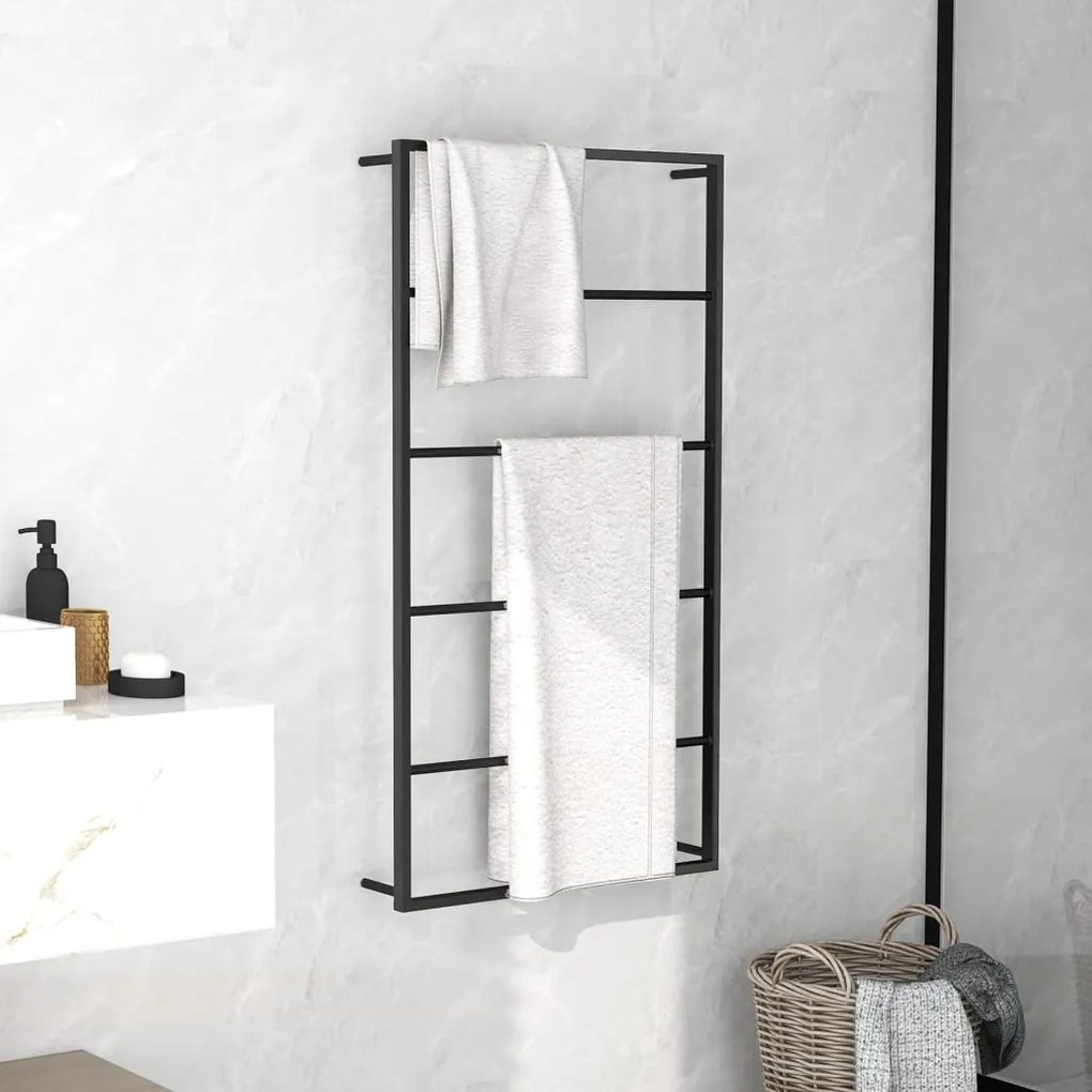 336120 vidaXL Toalheiro 60x10x116 cm aço preto