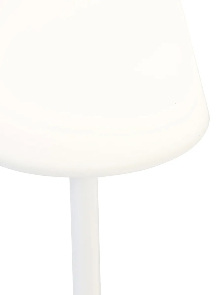 Candeeiro de mesa branco com LED recarregável e dimmer tátil - Renata Design