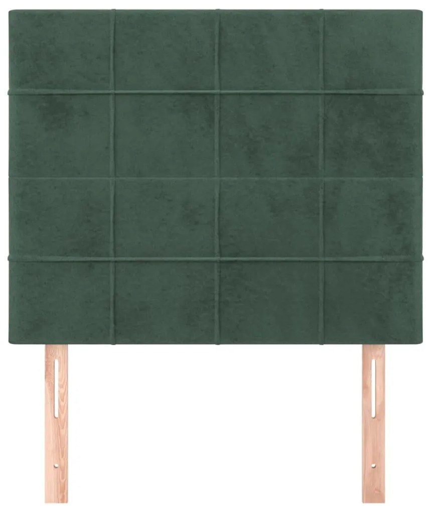 Cabeceira de cama 2 pcs veludo 90x5x78/88 cm verde-escuro