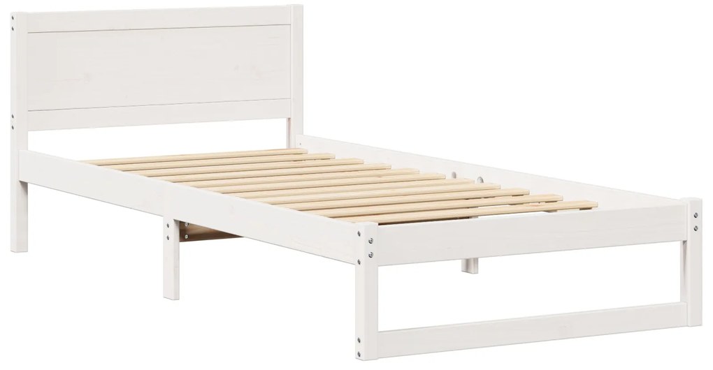 Estrado de Cama Branco Madeira de Pinho Maciça 75 x 190 cm