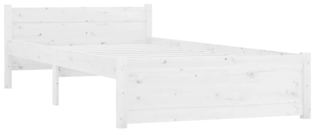 Estrutura de cama solteiro 90x190 cm madeira maciça branco