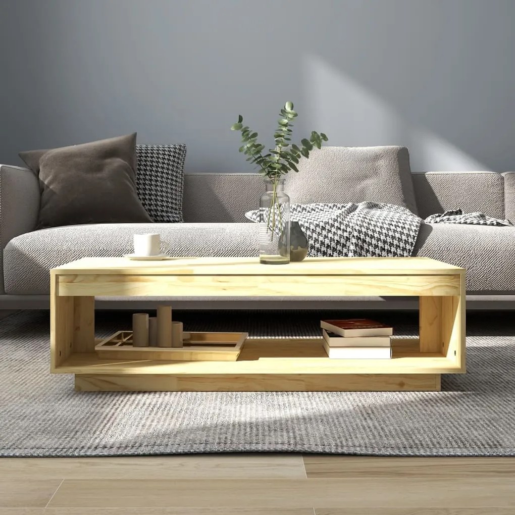 Mesa de centro 110x50x33,5 cm madeira de pinho maciça