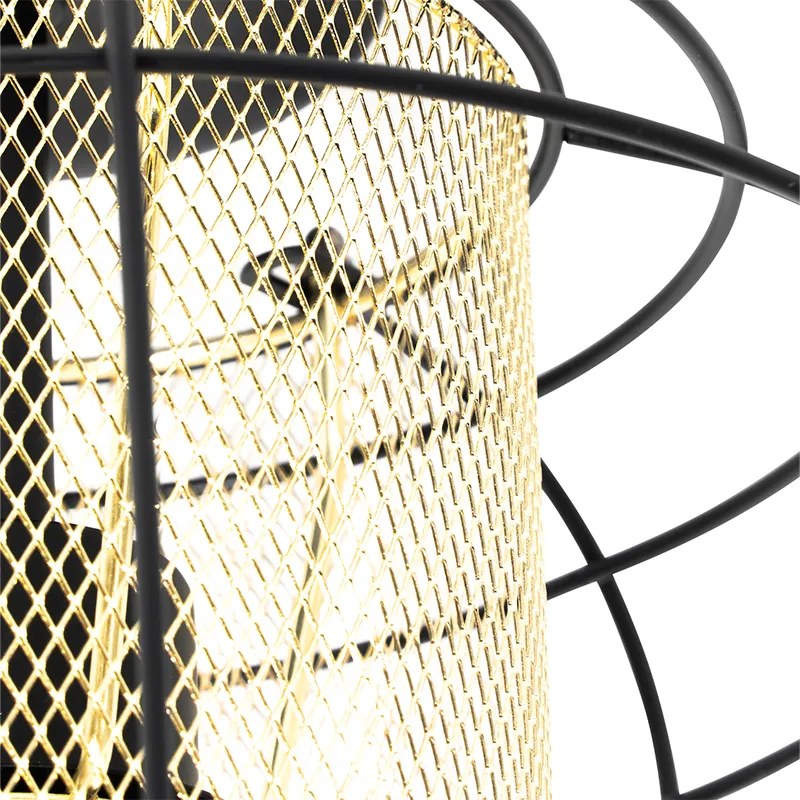 Candeeiro de teto design preto com ouro - Gaze Design