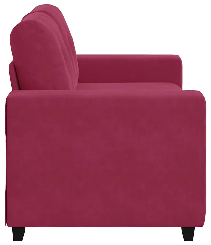 Sofá Loveseat vidaXL Vermelho Vinho 120 cm de Veludo