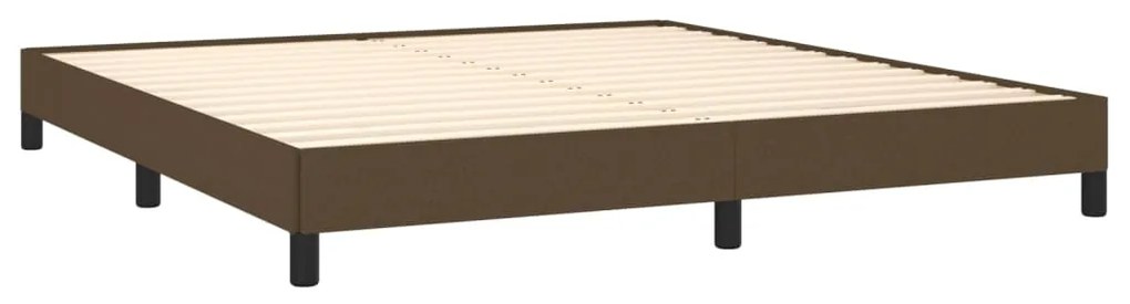 Estrutura de cama sem colchão 180x200 cm tecido castanho-escuro