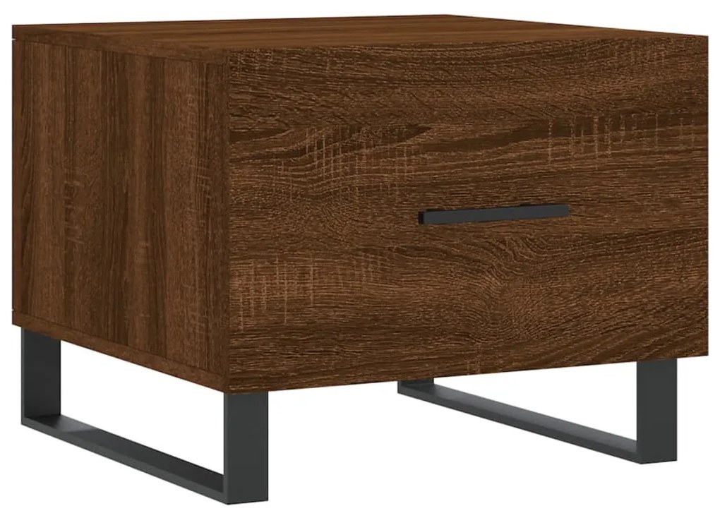 Mesa centro 2 pcs 50x50x40 cm madeira proc. carvalho castanho