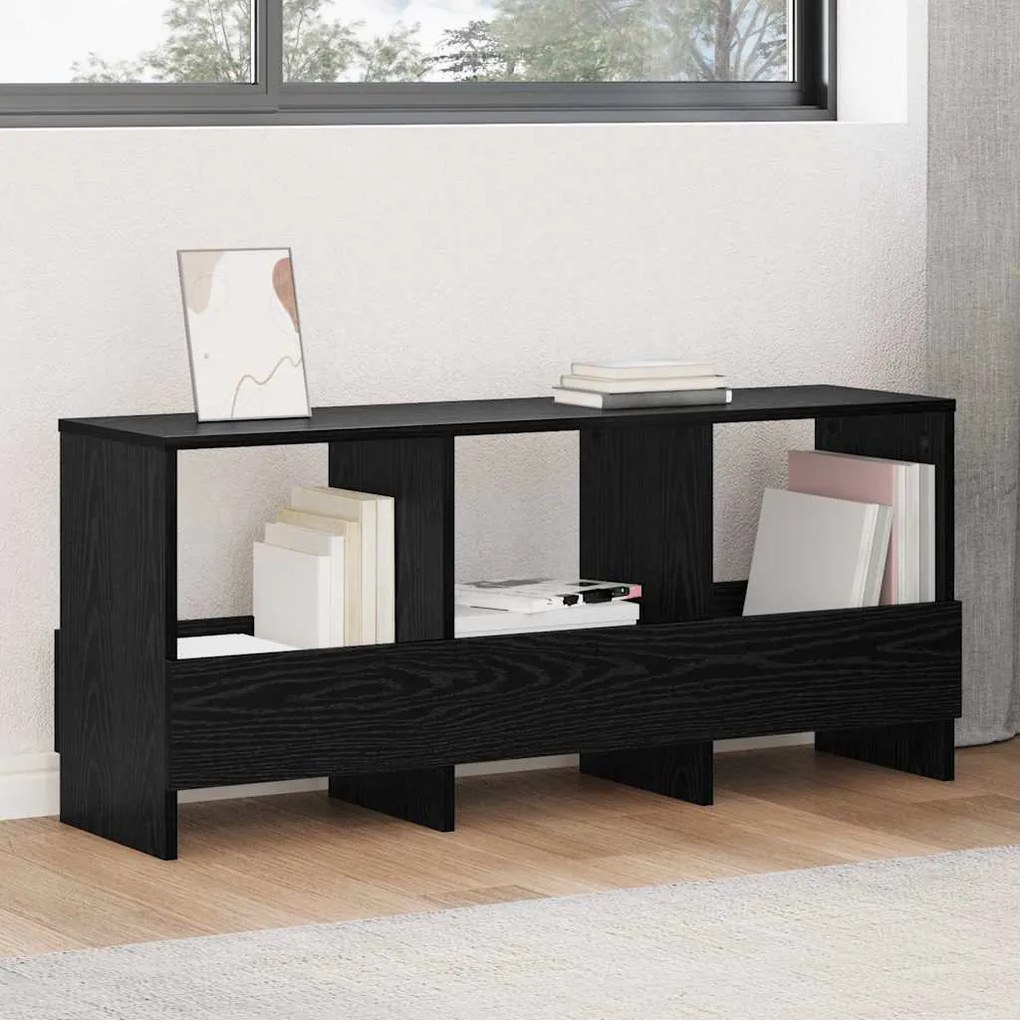 vidaXL Estante de Revistas Carvalho Preto 102 x 30 x 45 cm