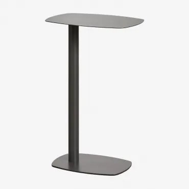Mesa Auxiliar Retangular Para Jardim 40x25 Cm Em Aço Odelia ↑65 Cm & Cinza Granito - Sklum