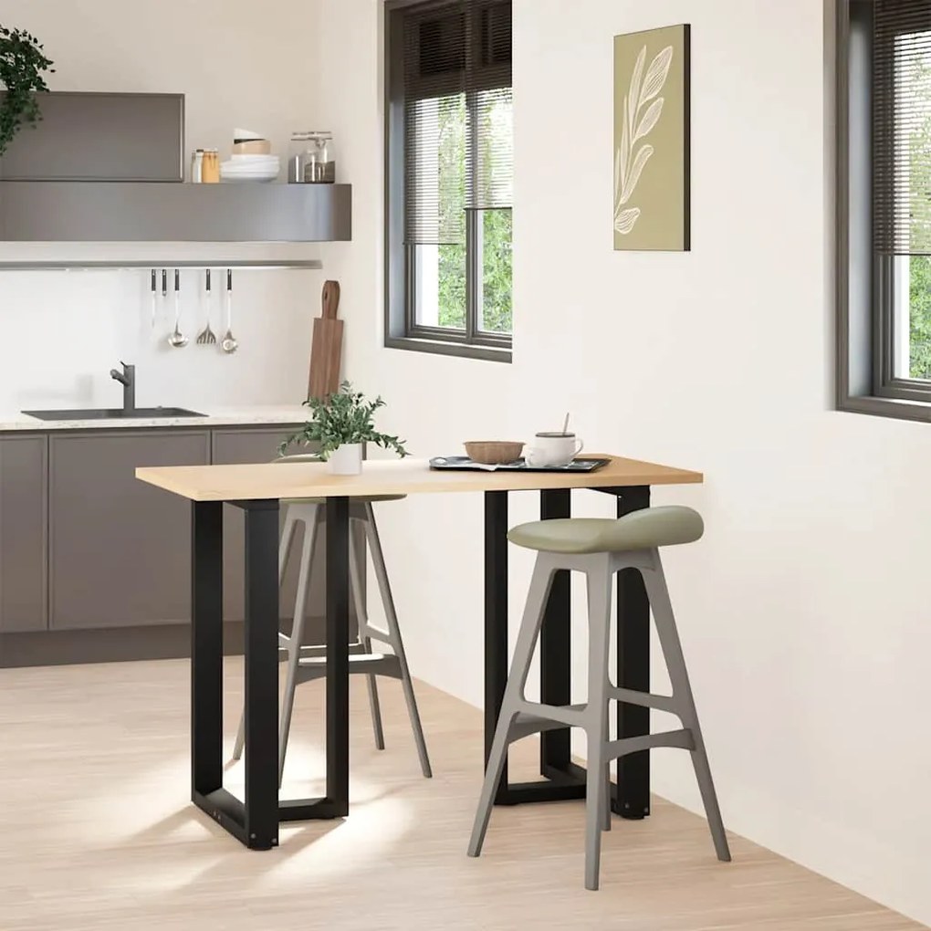 Pés de mesa de bar em forma de T, 2 peças, preto, 60x35x(90-91) cm, aç