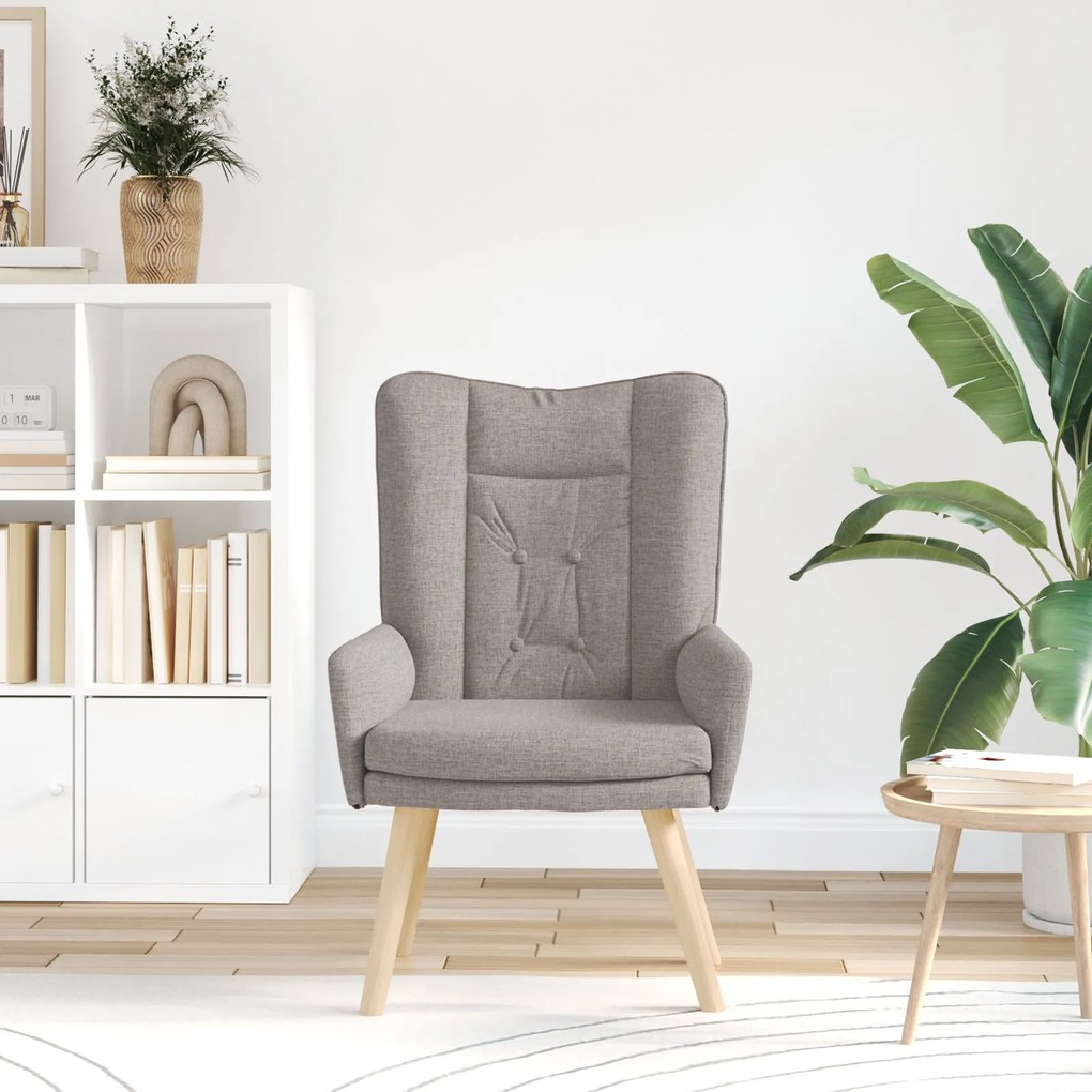 Cadeira Relaxante vidaXL em Tecidos Taupe