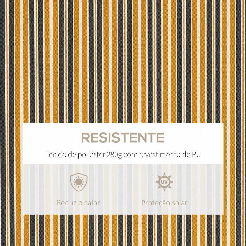Toldo Manual Retrátil 350x250 cm Toldo para Varanda com Manivela de Me