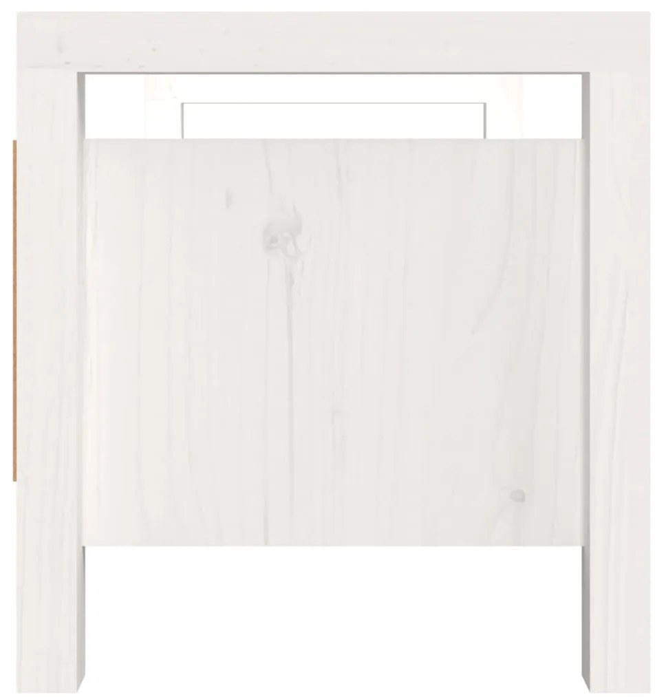 Banco de corredor 80x40x43 cm madeira de pinho maciça branco
