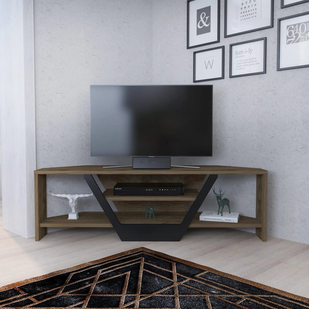 Móvel TV Sares – Carvalho Oud/Preto – 120x35x36,8 cm