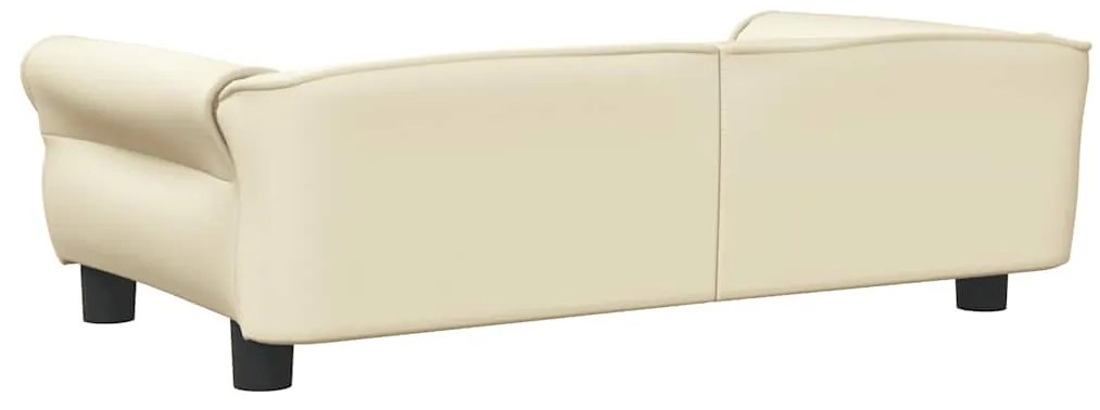 Cama para cães 95x55x30 cm couro artificial cor creme