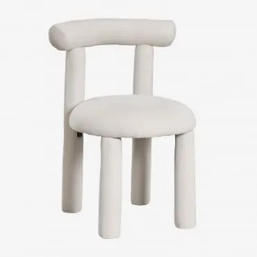 Cadeira De Jantar Em Tecido Bouclé Gia Tecido Branco Quebrado - Sklum