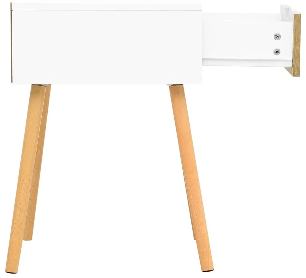 Mesa de cabeceira derivados de madeira branco/carvalho sonoma