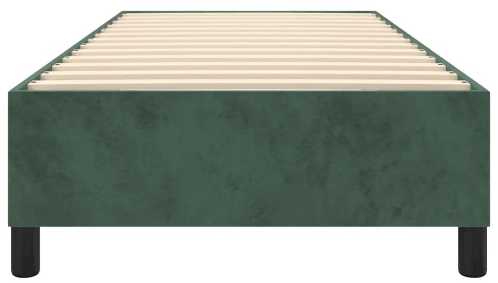 Estrutura de cama sem colchão 90x190 cm veludo verde-escuro