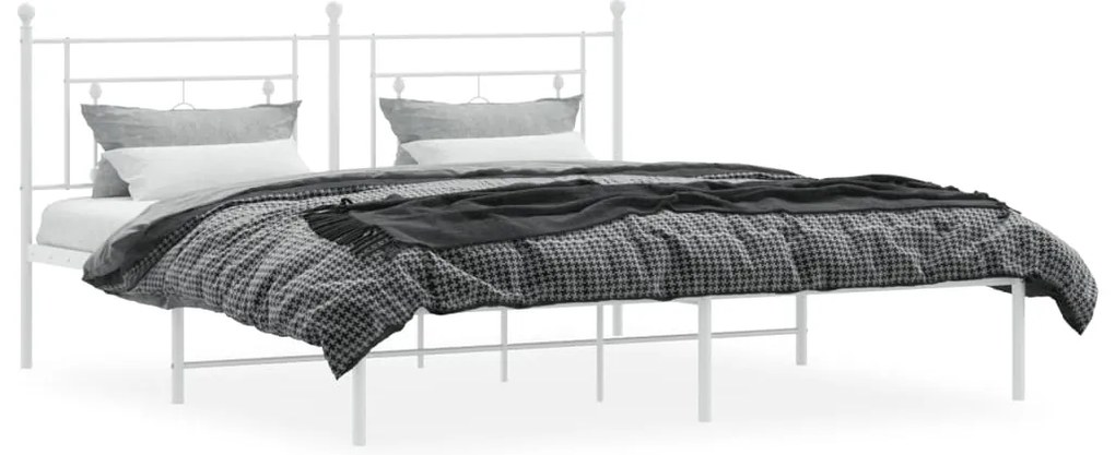 Estrutura de cama com cabeceira 180x200 cm metal branco